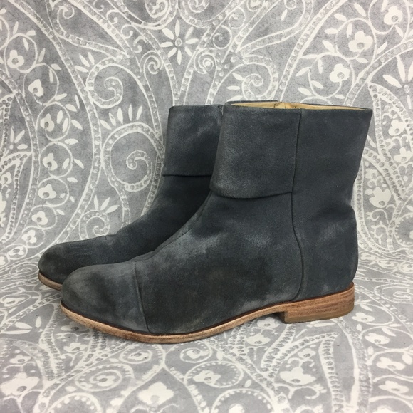 gray flat ankle boots